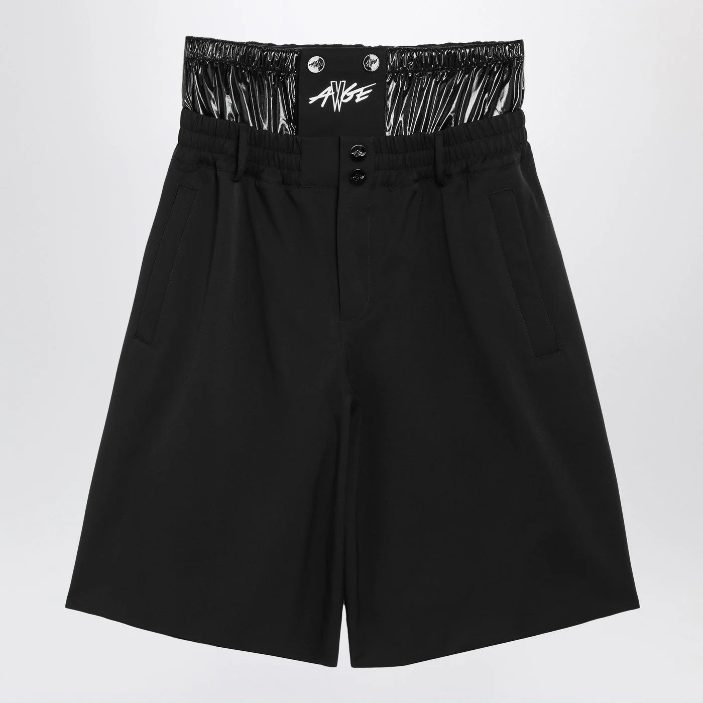 Moncler X A$Ap Rocky Black Nylon Blend Bermuda Shorts Men