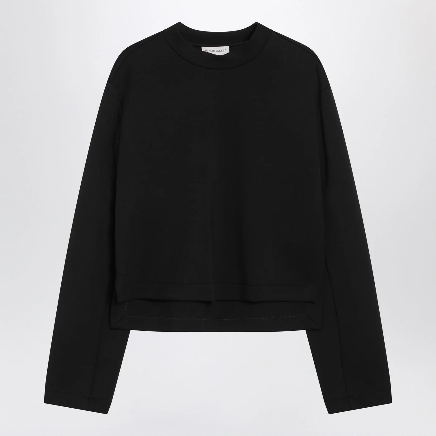 Moncler X Edward Enninful Black Sweatshirt With Asymmetric Hem Women