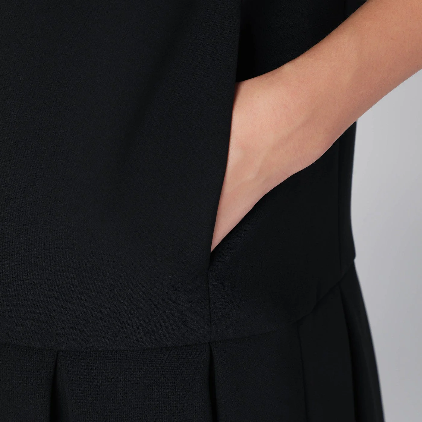 Moschino Black Mini Dress With Pleats Women - Image 2