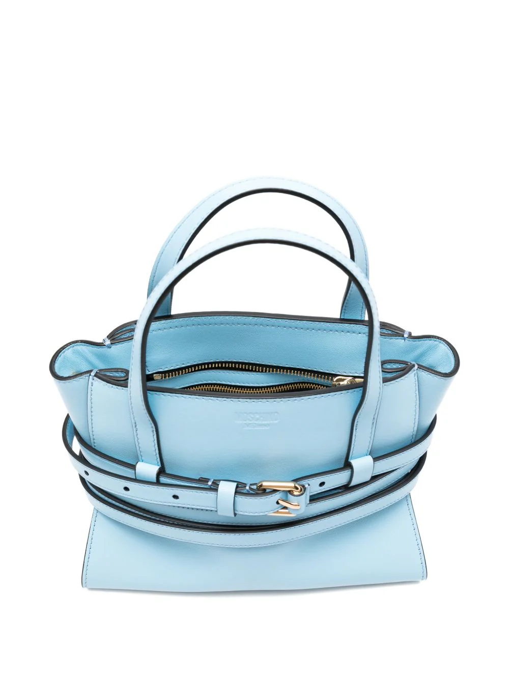 Moschino Women Tie Me Small Leather Handbag - Image 3