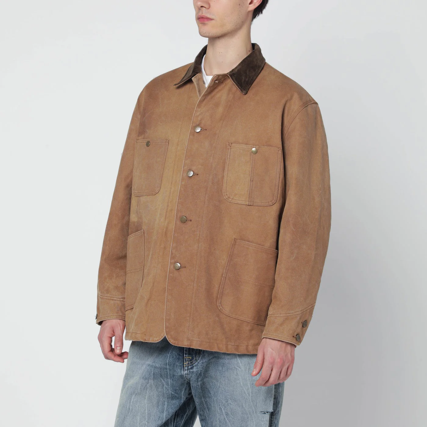 Needles Brown Cotton Jacket Men