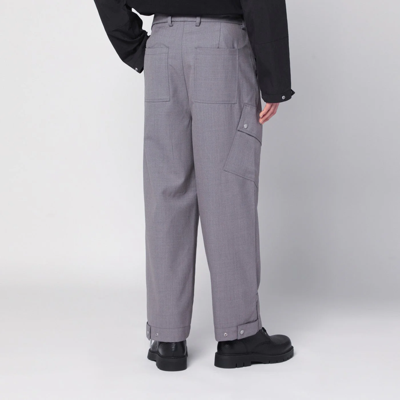 Oamc Peacemaker Grey Wool-Blend Trousers Men - Image 2