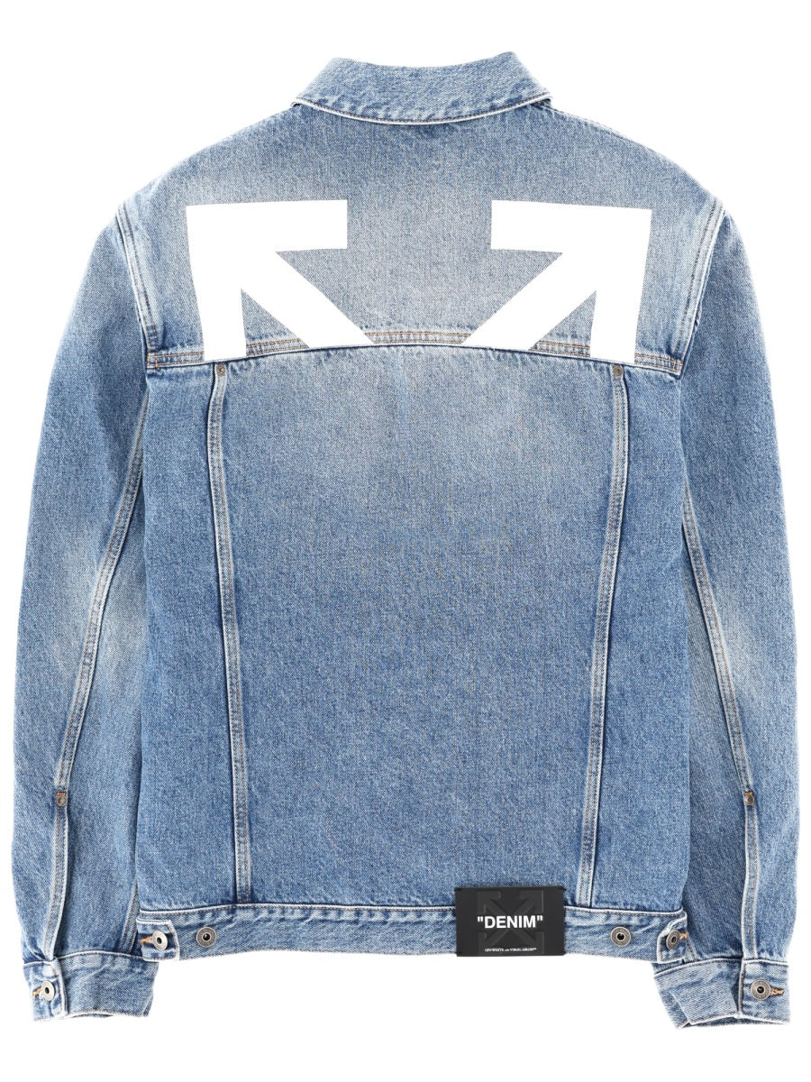 Off-White Men Denim Jacket With Print - Image 2