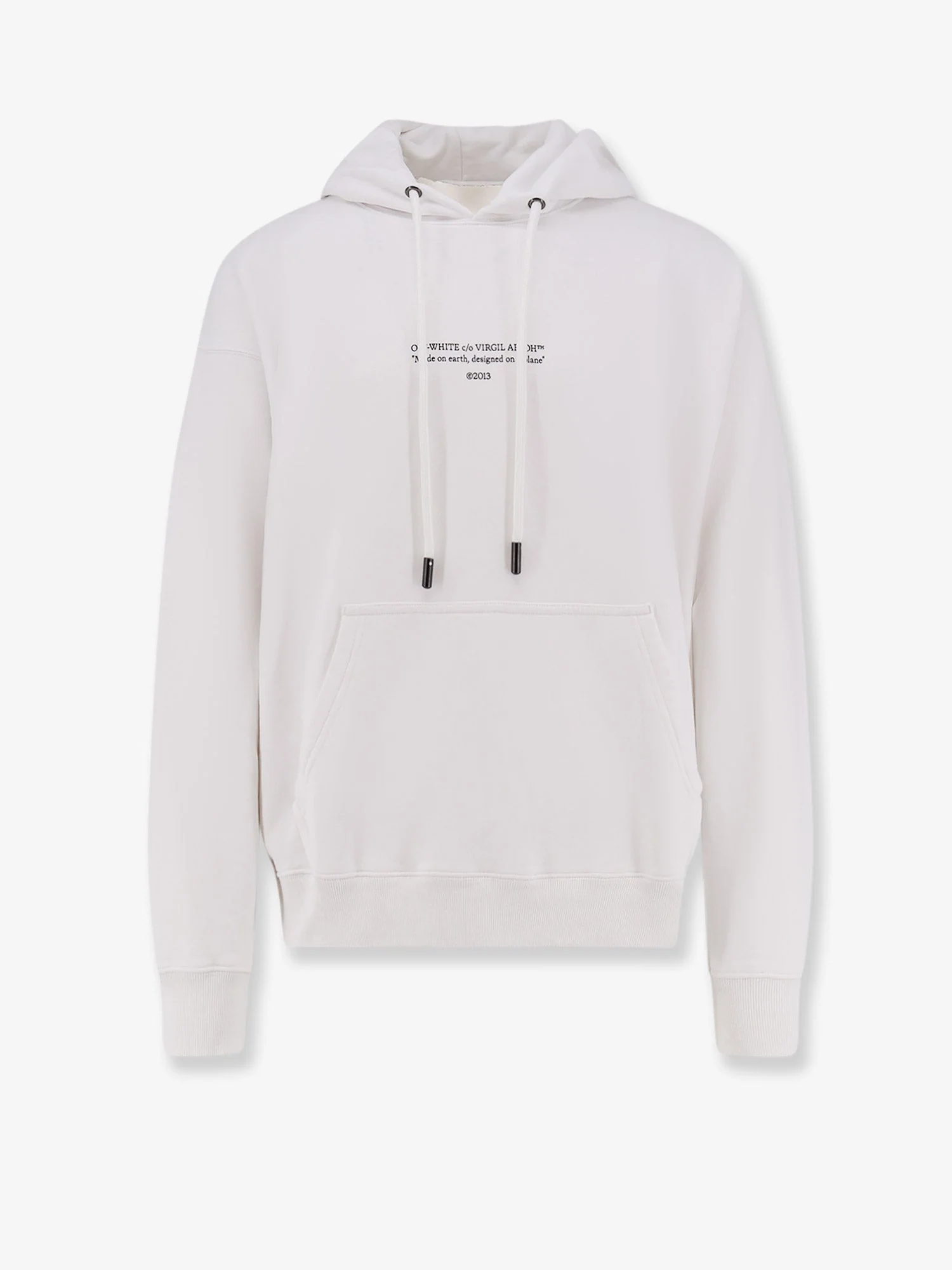 Off White Men Cotton Sweatshirt With Frontal Logo Print