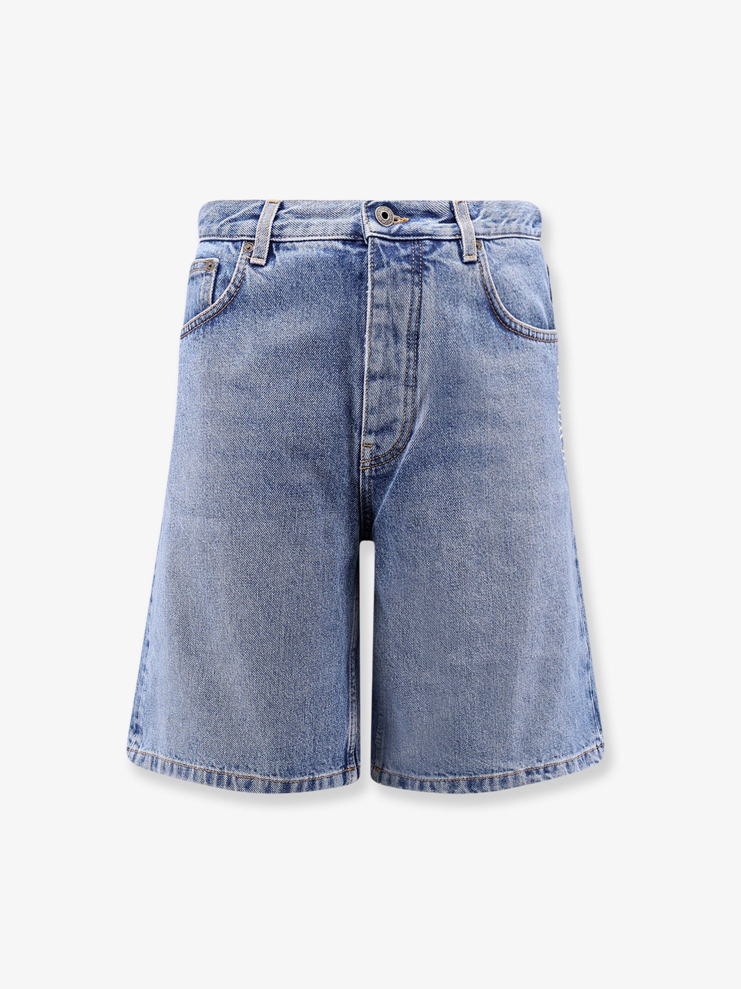 Off White Men Half Arrow Denim Shorts