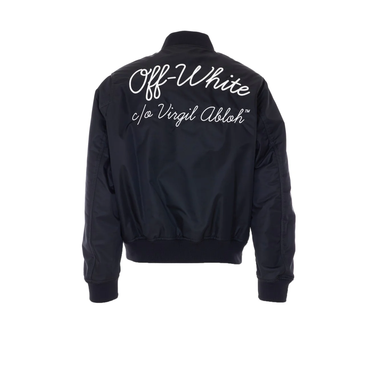 Off White Men Script Logo Varsity Bomber - Image 2