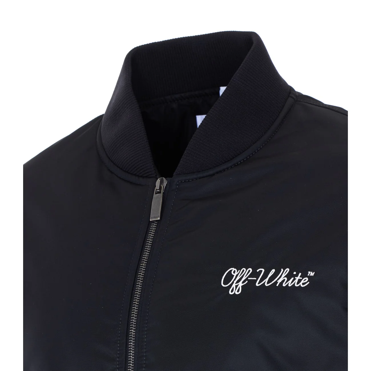 Off White Men Script Logo Varsity Bomber - Image 3