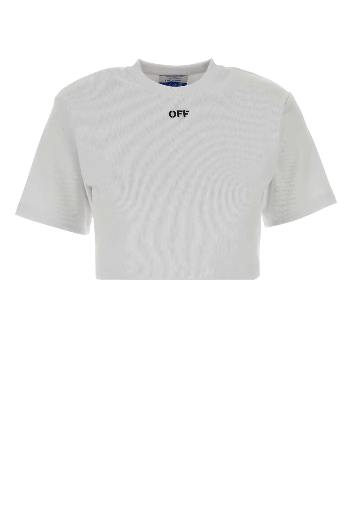 Off White Women White Stretch Cotton T-Shirt