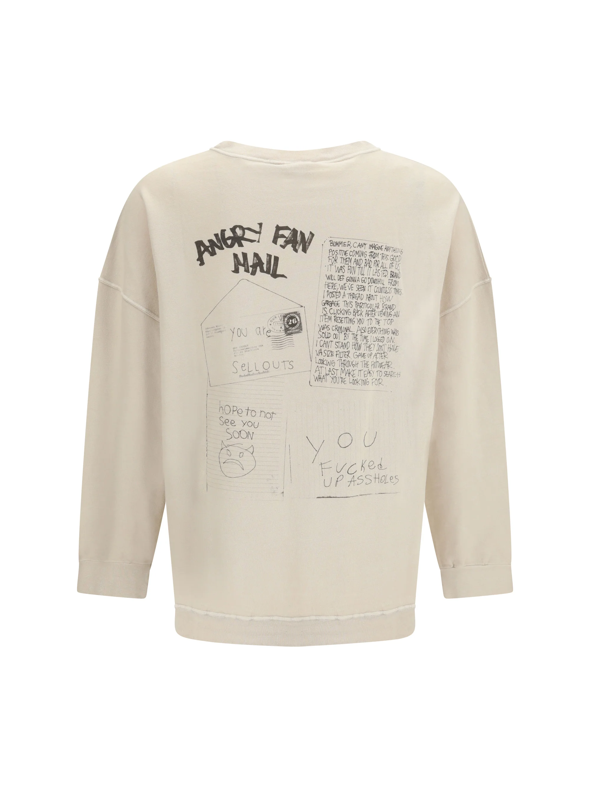 Our Legacy Men Angry Fan Mail Oversized Graphic Sweatshirt - Image 2