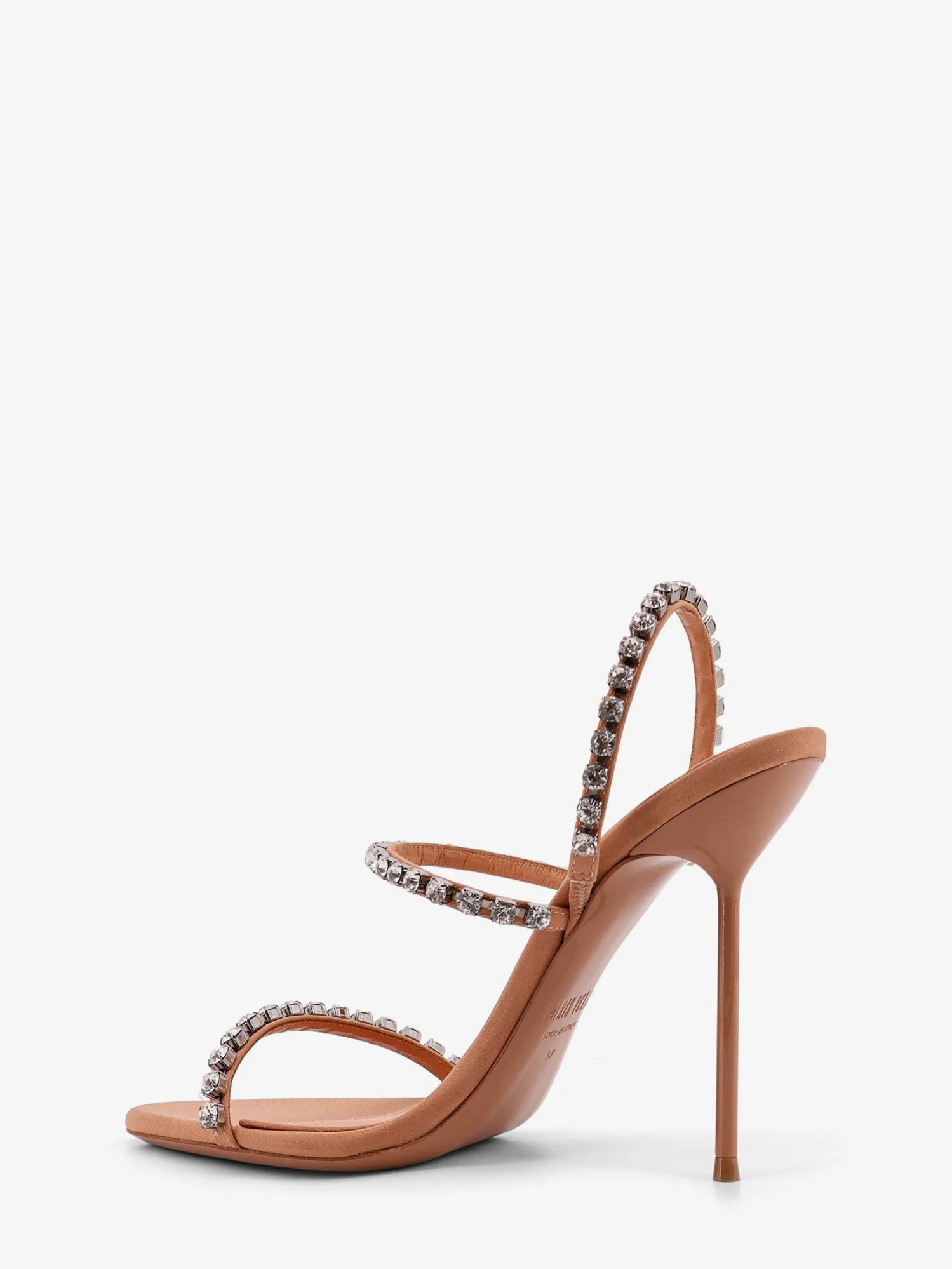 Paris Texas Women Lidia Satin Sandals With Crystal Detail - Image 3