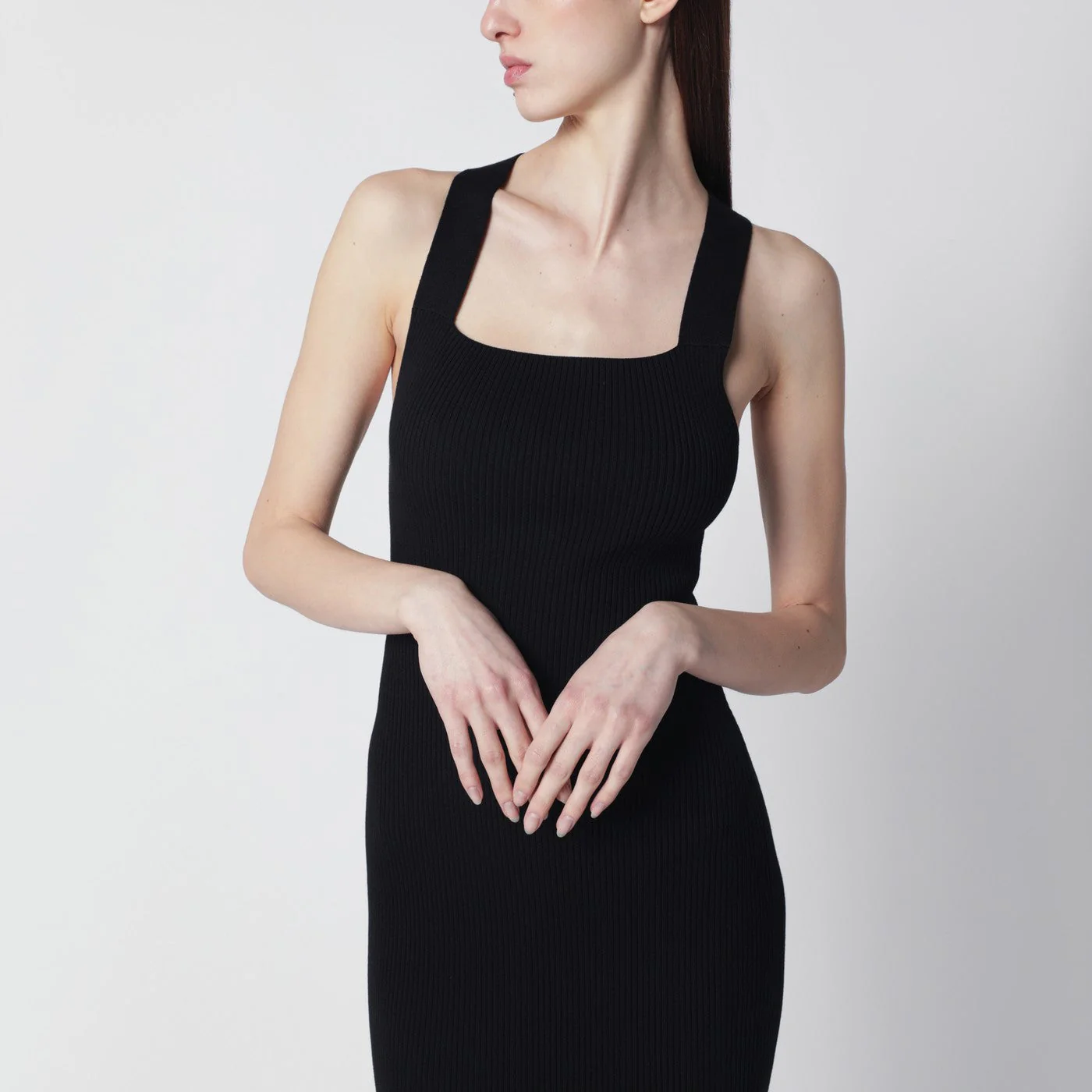 Patou Black Dress With Faille Ruffle Hem Women - Image 2