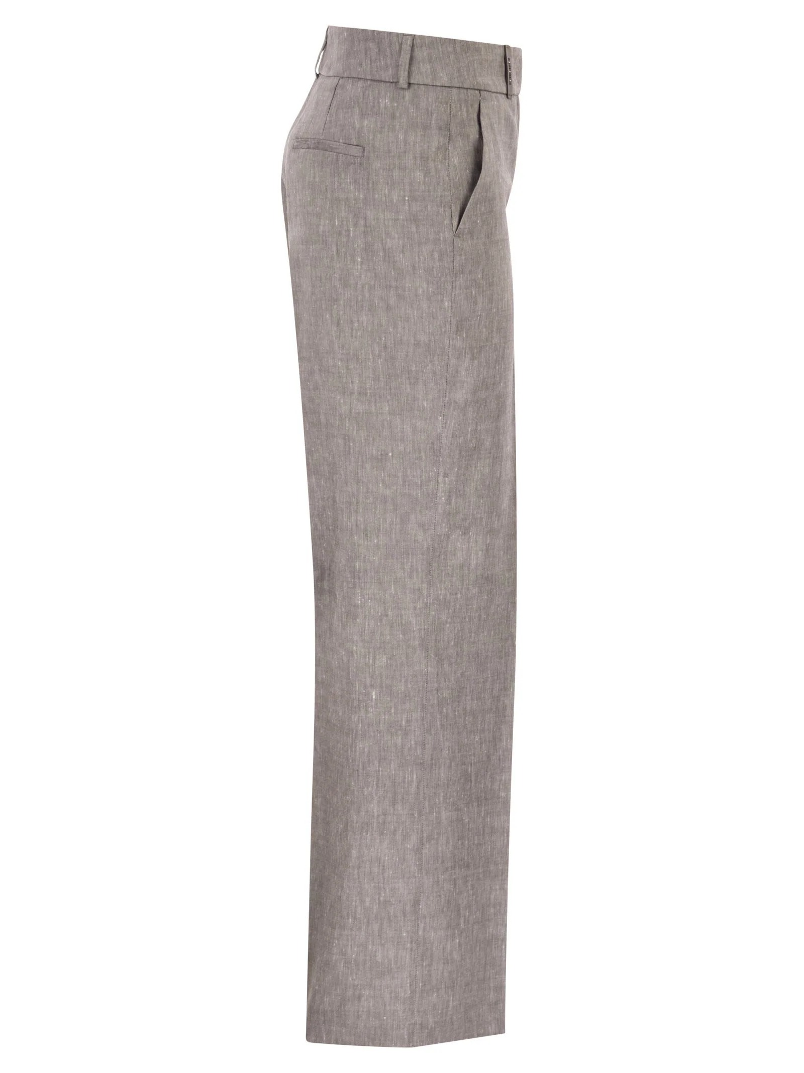 Peserico Women Wool Blend Flannel Trousers - Image 3