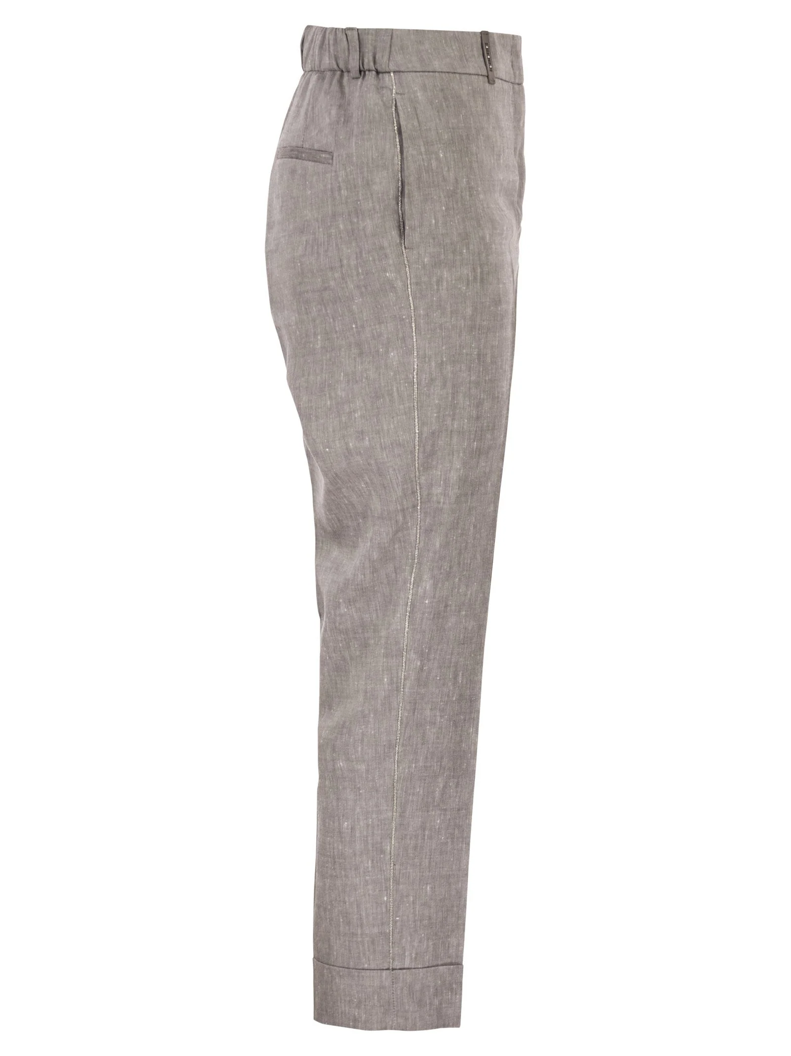 Peserico Women Wool Blend Flannel Trousers - Image 3