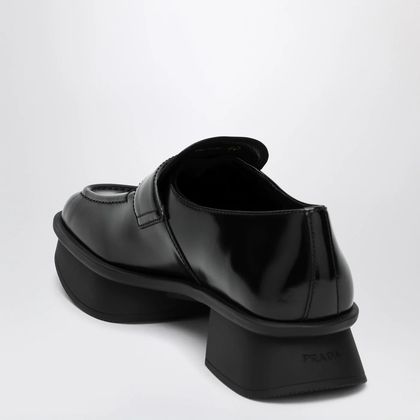 Prada Black Brushed Leather Moccasins Equal Women - Image 2