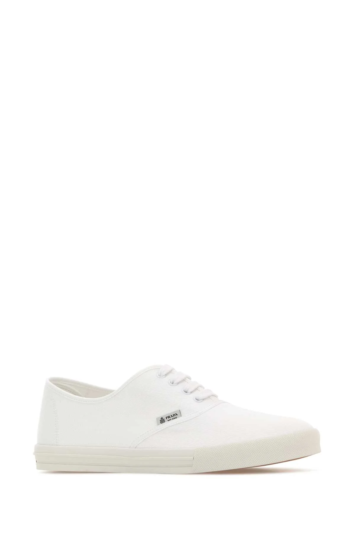 Prada Men White Canvas Sneakers - Image 2