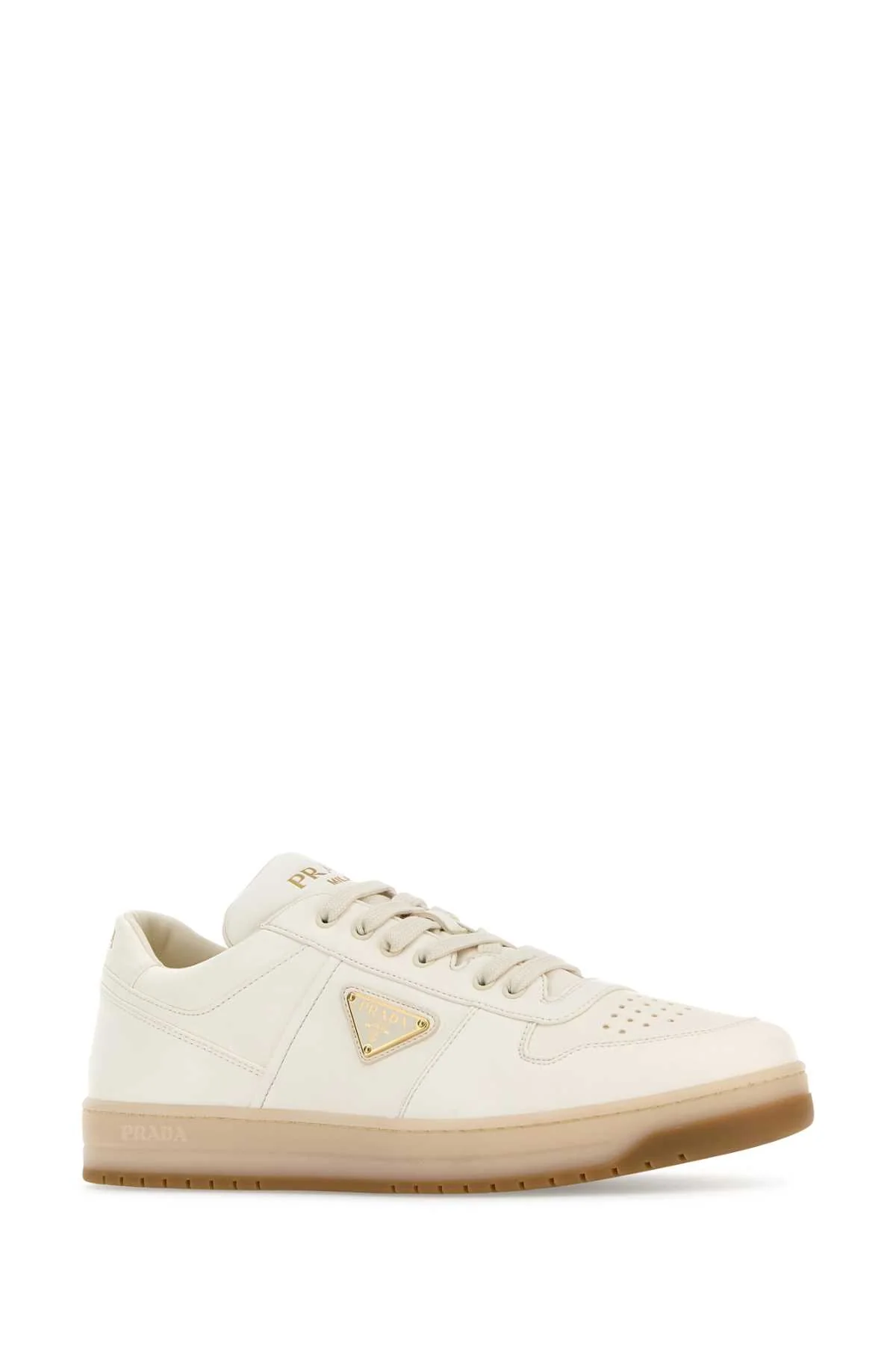 Prada Men Ivory Nappa Leather Downtown Sneakers - Image 2