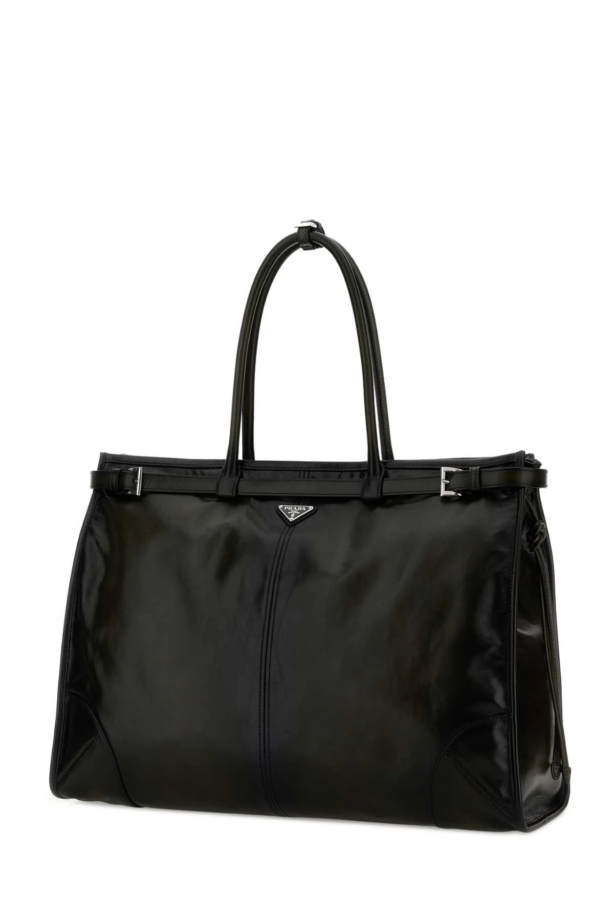 Prada Men Dark Green Leather Prada Bonnie Shopping Bag - Image 2