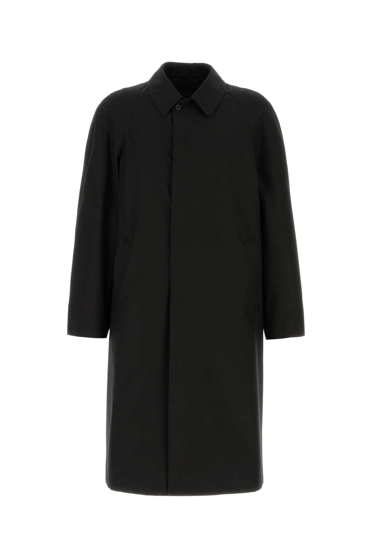 Prada Men Black Cotton Overcoat