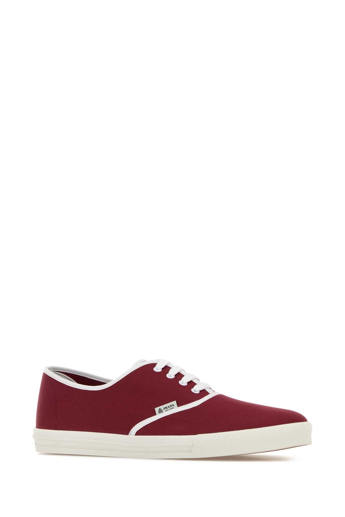 Prada Men Tiziano Red Canvas Sneakers - Image 2