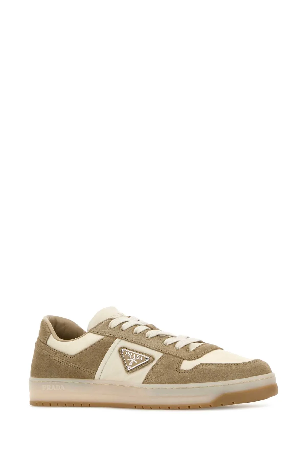 Prada Men Two-Tone Canvas And Suede Downtown Sneakers - Image 2