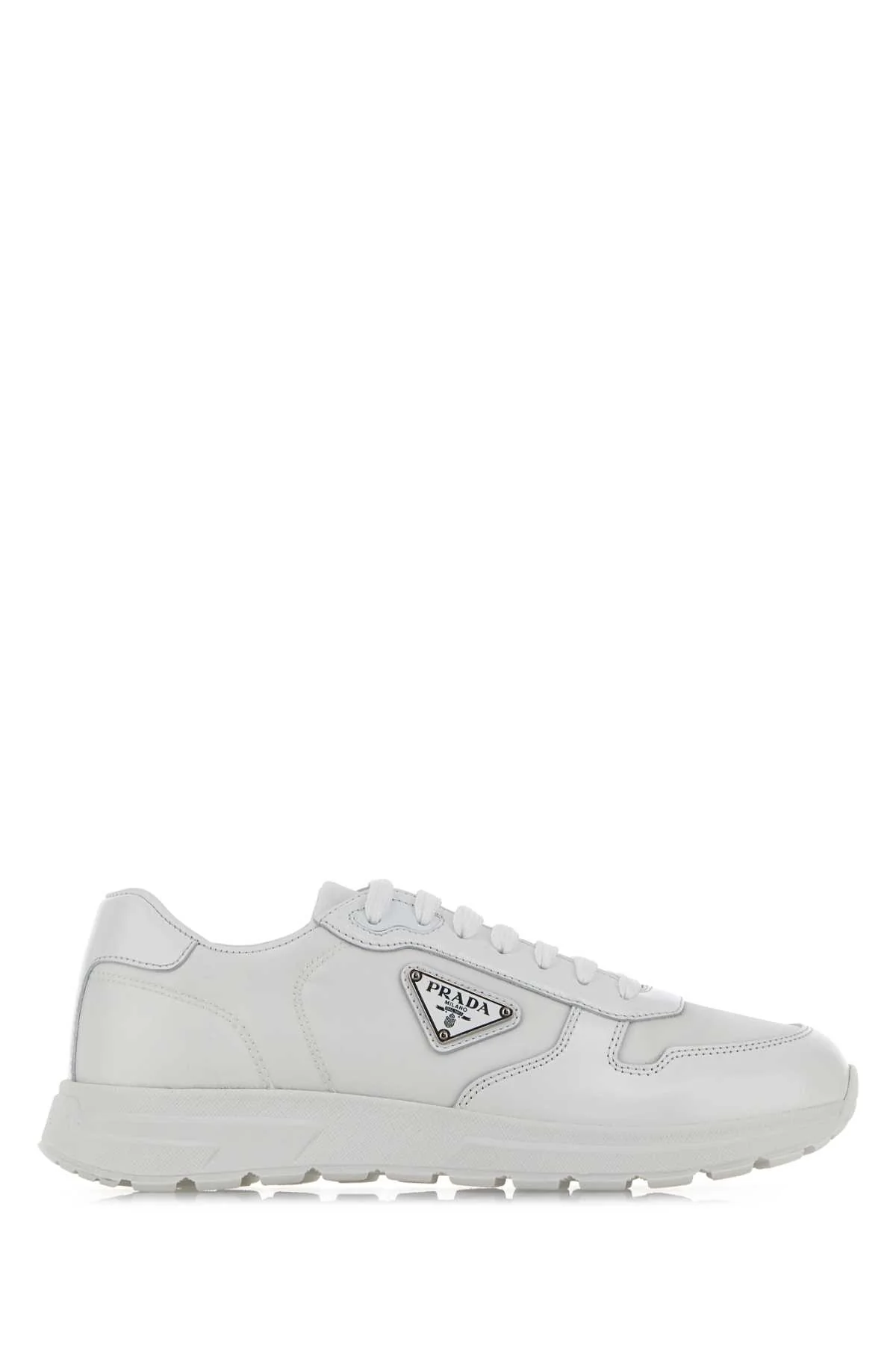 Prada Men White Nylon And Leather Prax 2.0 Sneakers