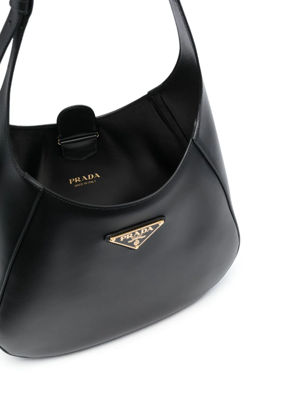 Prada Women Black Leather Shoulder Bag - Image 5