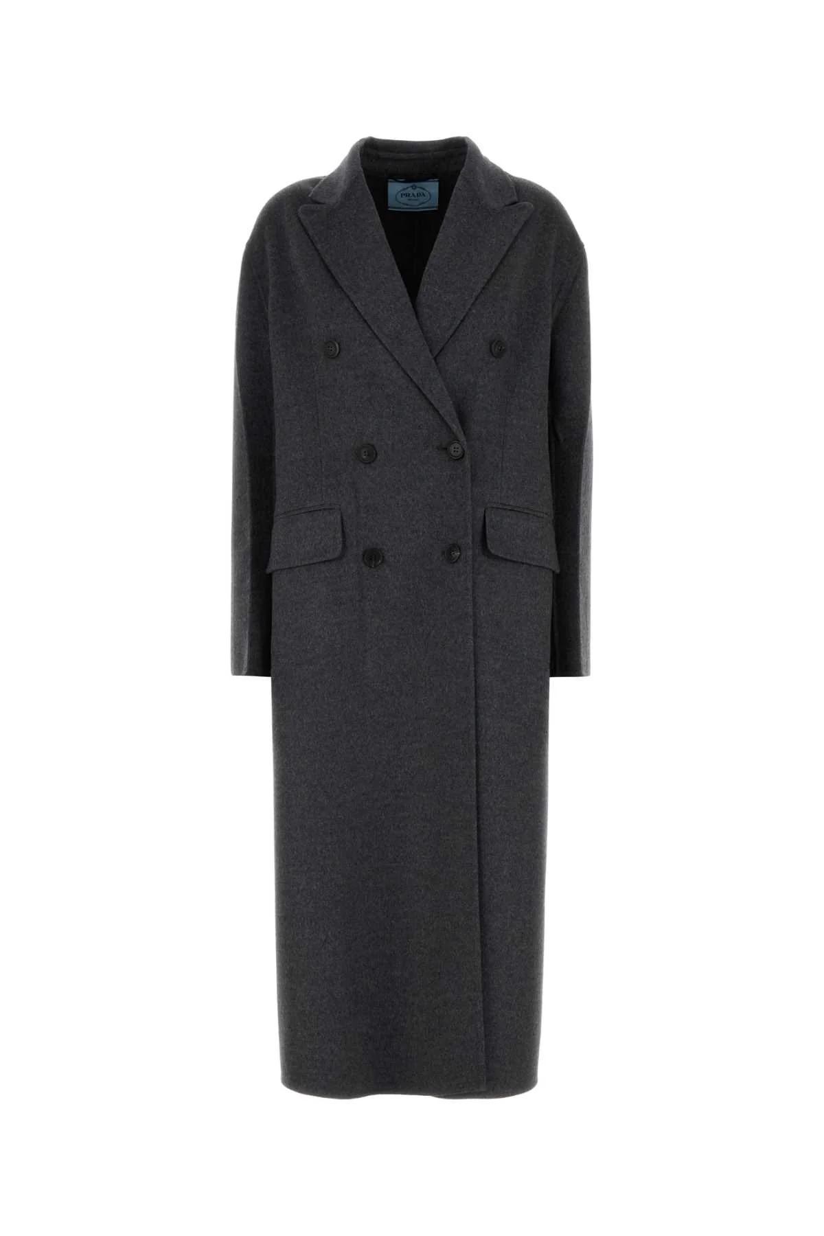 Prada Women Dark Grey Wool Blend Coat