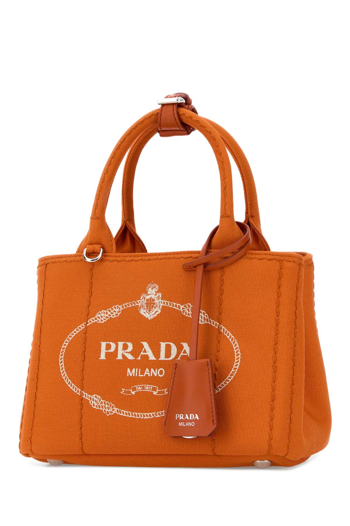 Prada Women Orange Canvas Mini Prada Jardiniã¨Re Handbag - Image 2