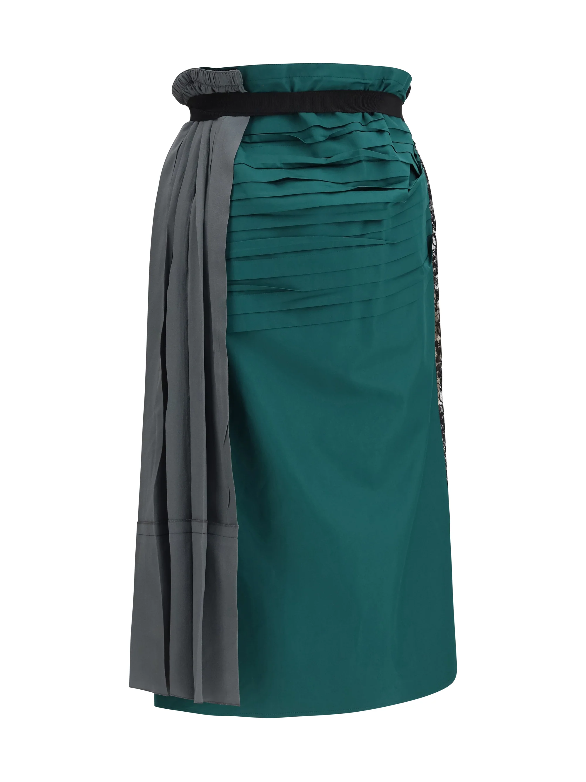 Prada Women Patchwork Midi Skirt With Panel Construction - Image 2