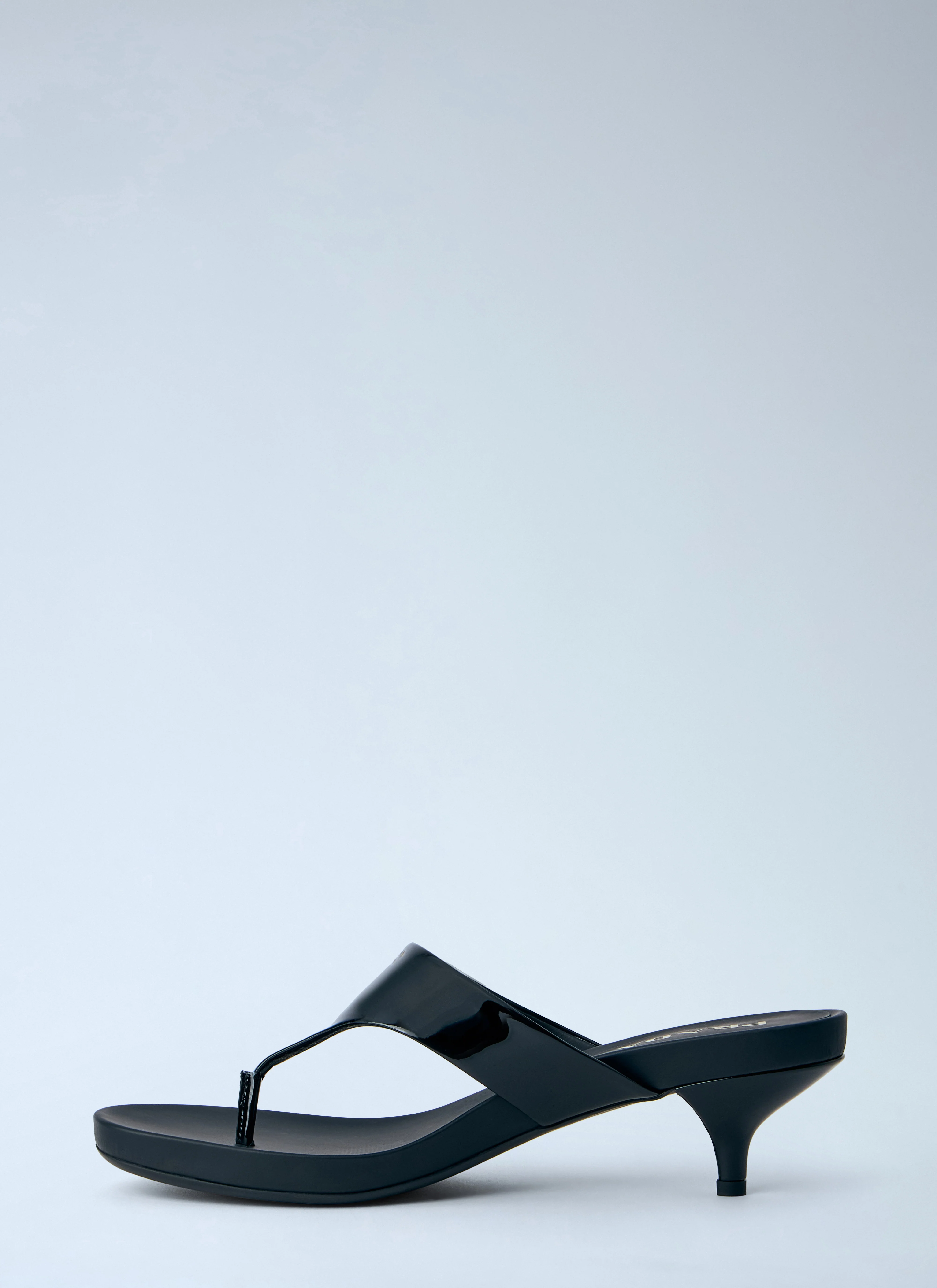 Prada Women Patent Leather Thong Sandals - Image 4