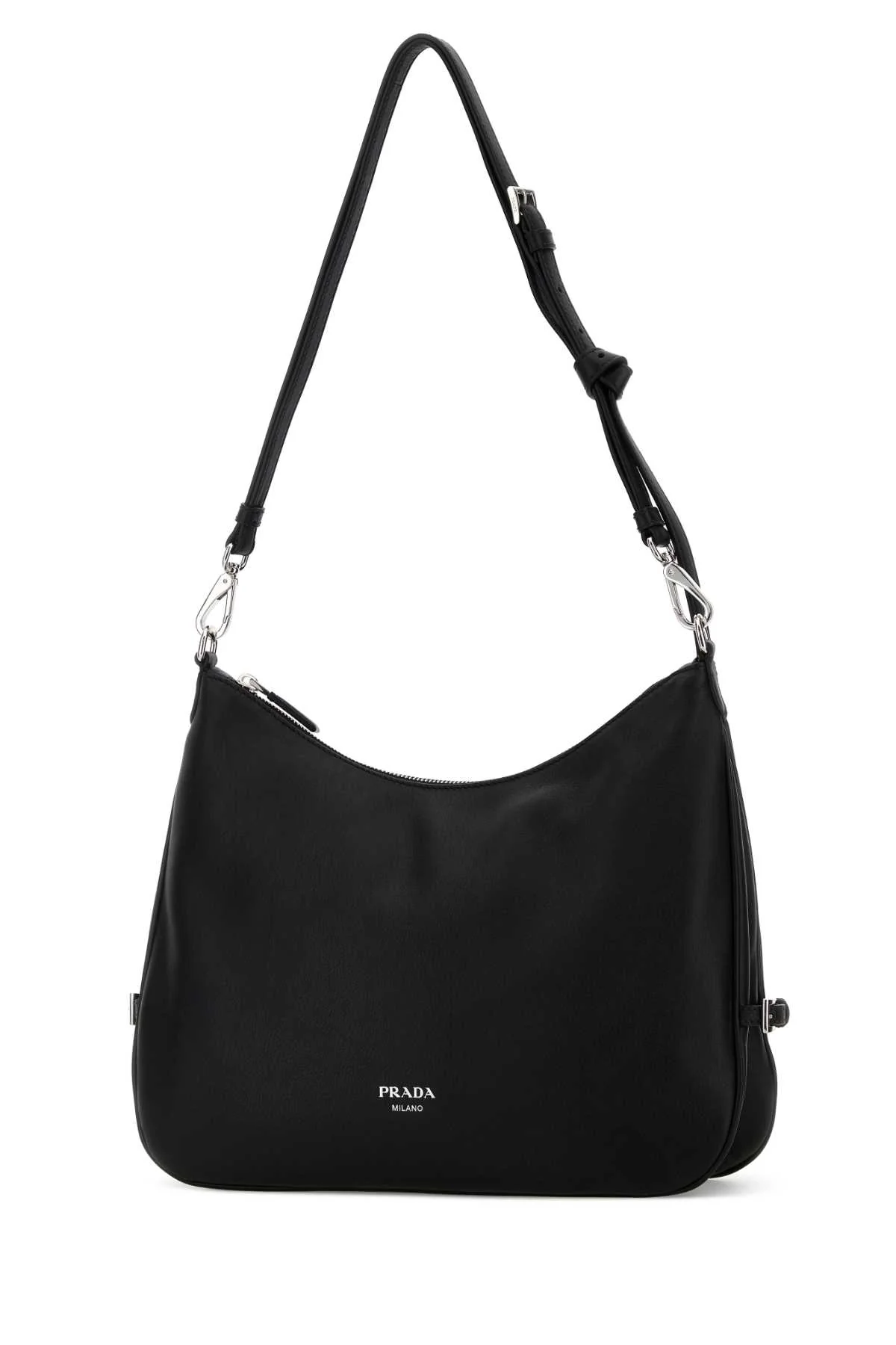 Prada Women Black Leather Large Prada Fold Shopping Bag - Image 2