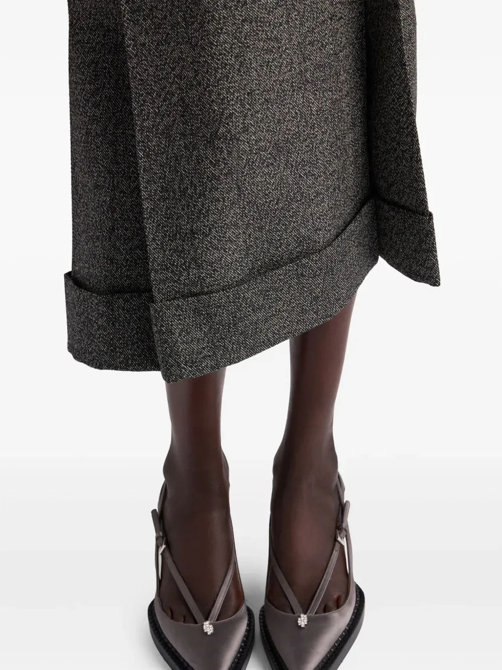 Prada Women Wool Weave Midi Skirt Women - Image 5