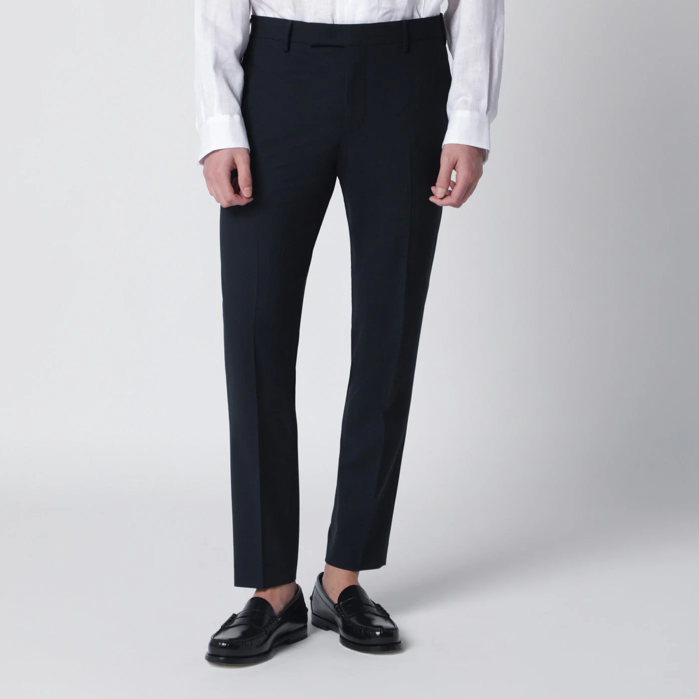 Pt Torino Navy Blue Wool-Blend Trousers Men