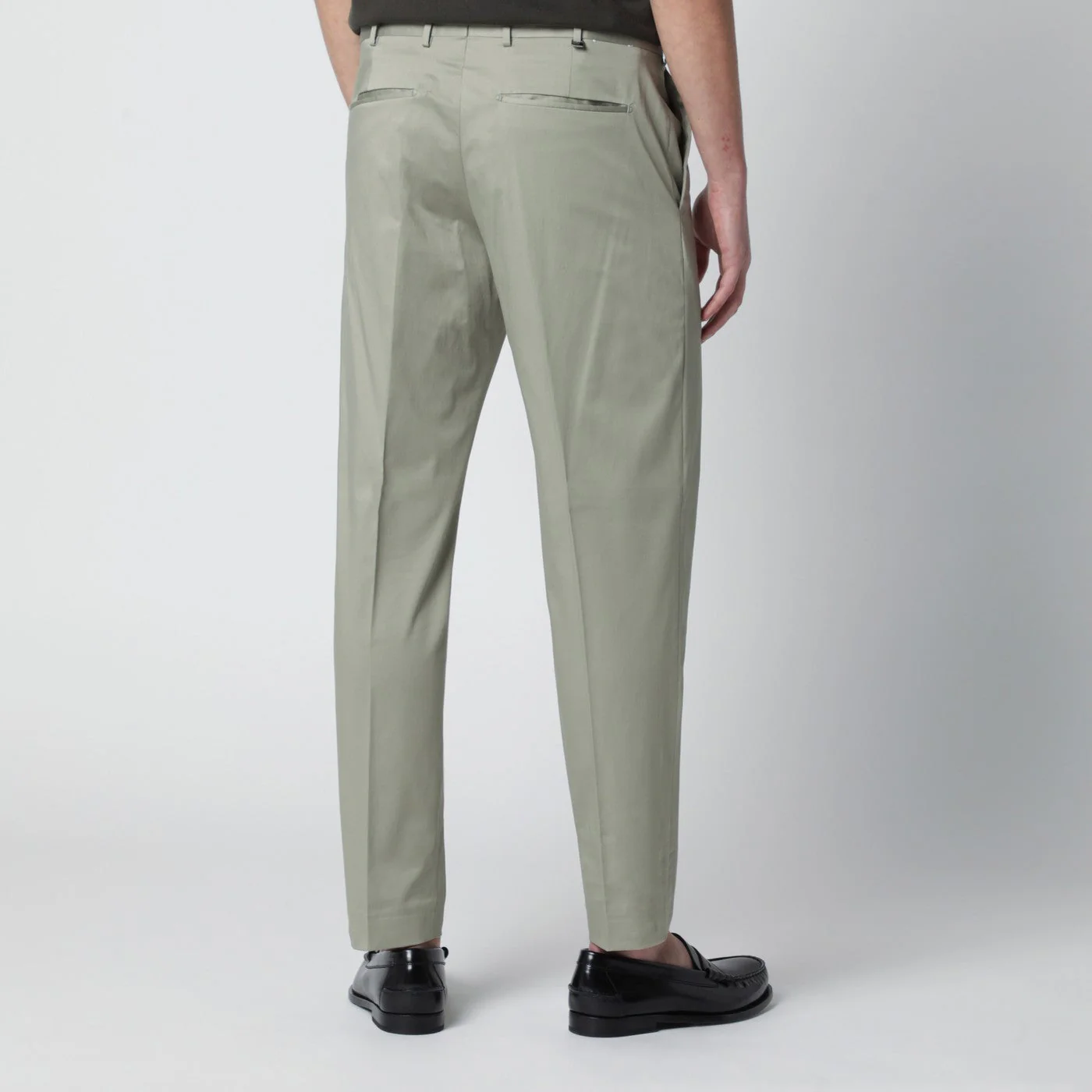 Pt Torino Sage Green Cotton-Blend Trousers Men - Image 2