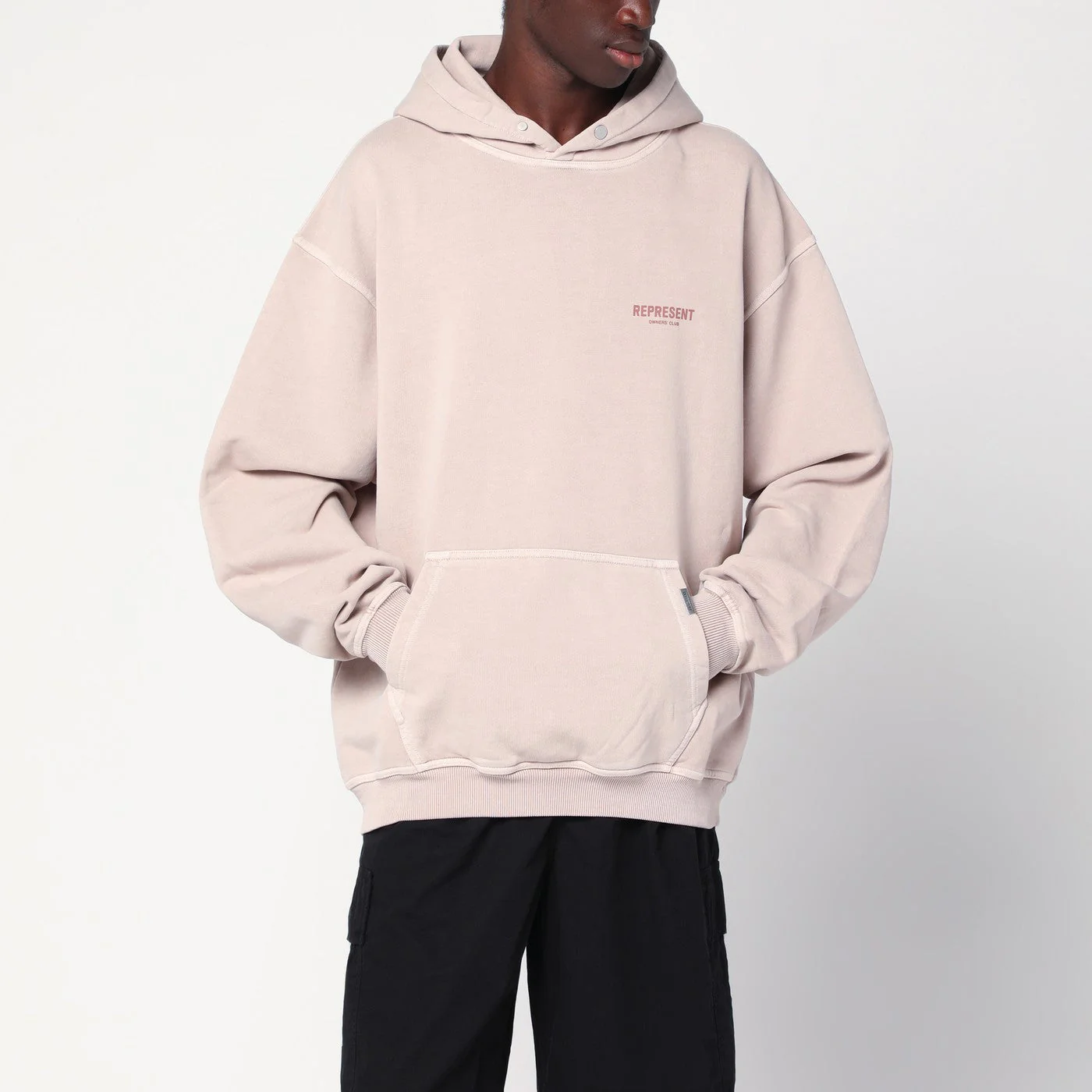 Represent Dusty Mauve Oversized Hooded Sweatshirt Men