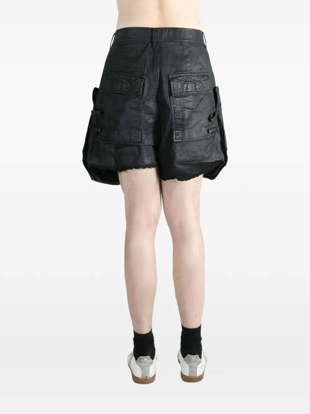 Rick Owens Drkshdw Men Cargo Shorts With Frayed Hem - Image 4