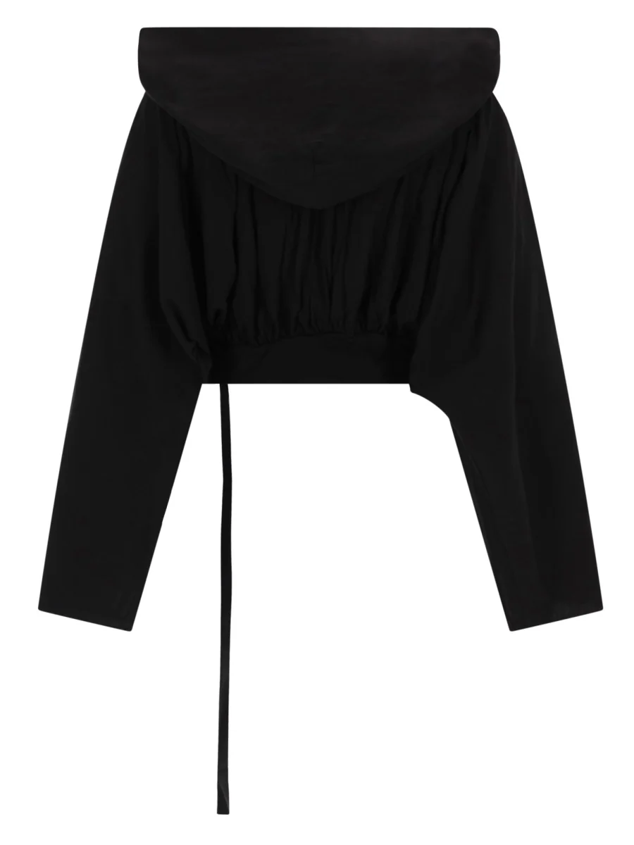 Rick Owens Drkshdw Women "Cropped" Hooded T-Shirt - Image 2