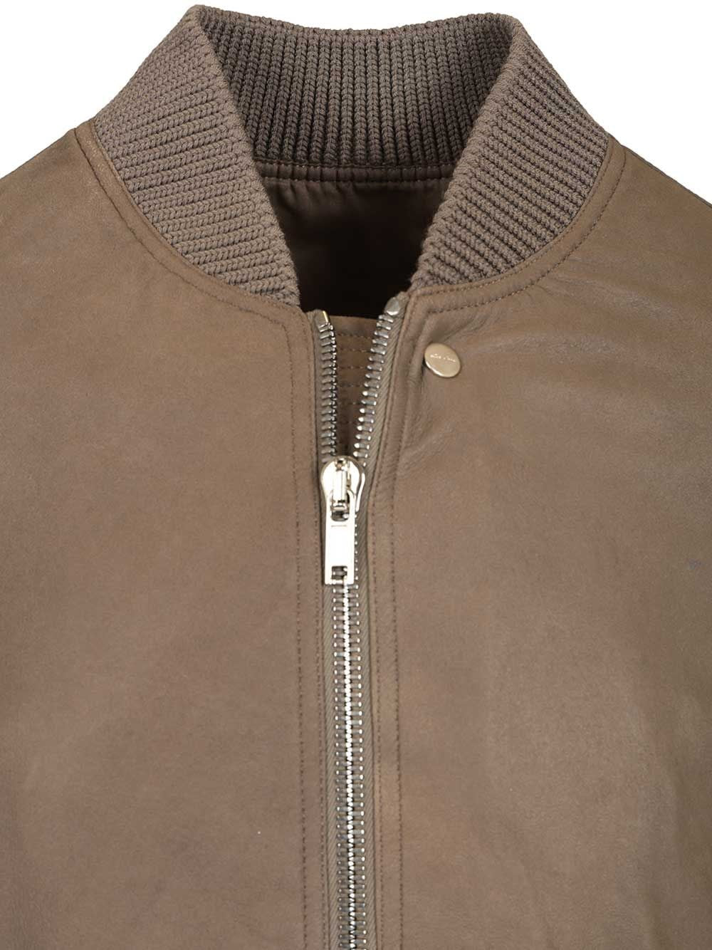 Rick Owens Men Aviator Leather Jacket - Image 4
