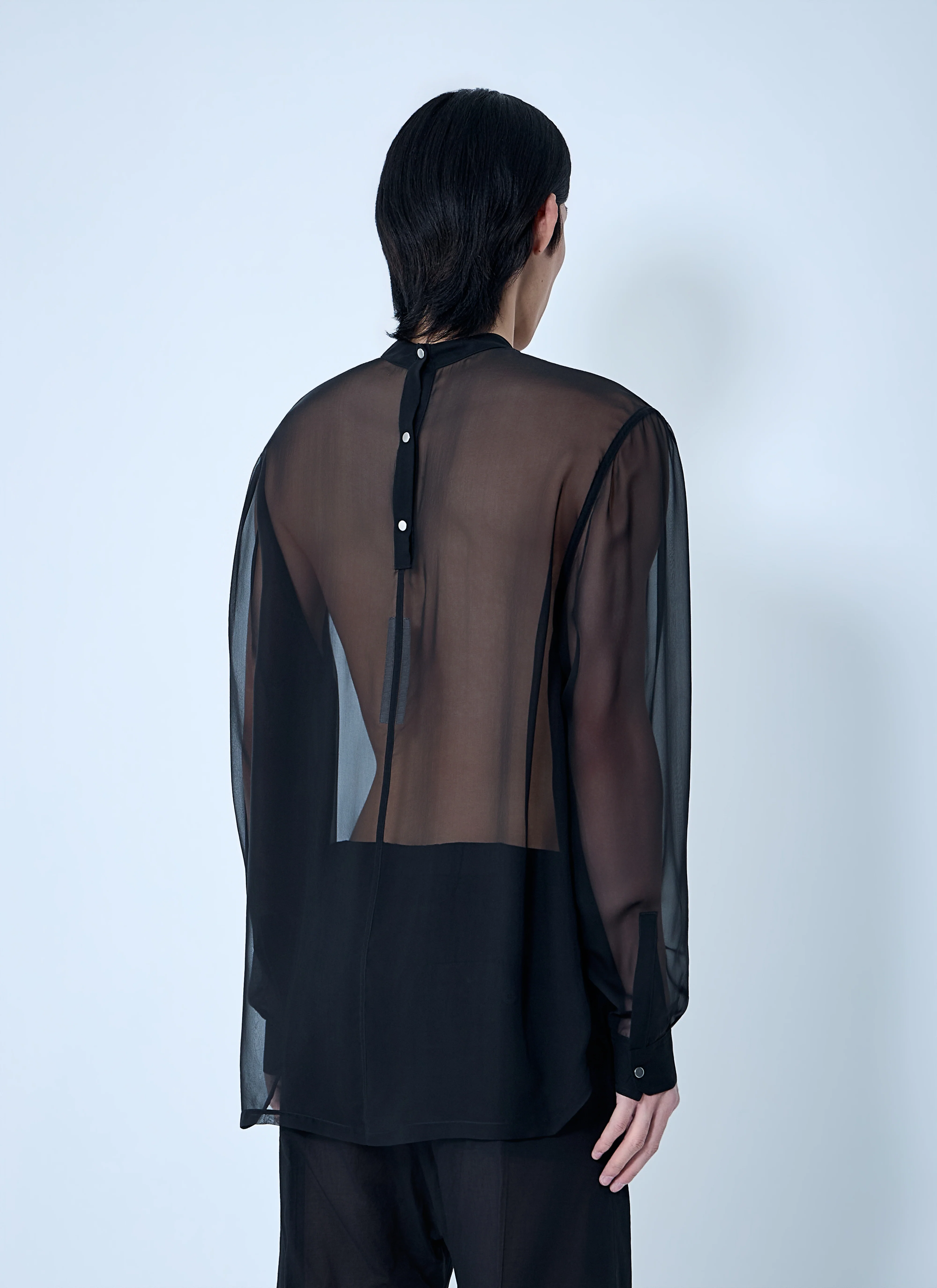 Rick Owens Men Sheer Panel Shirt - Image 4