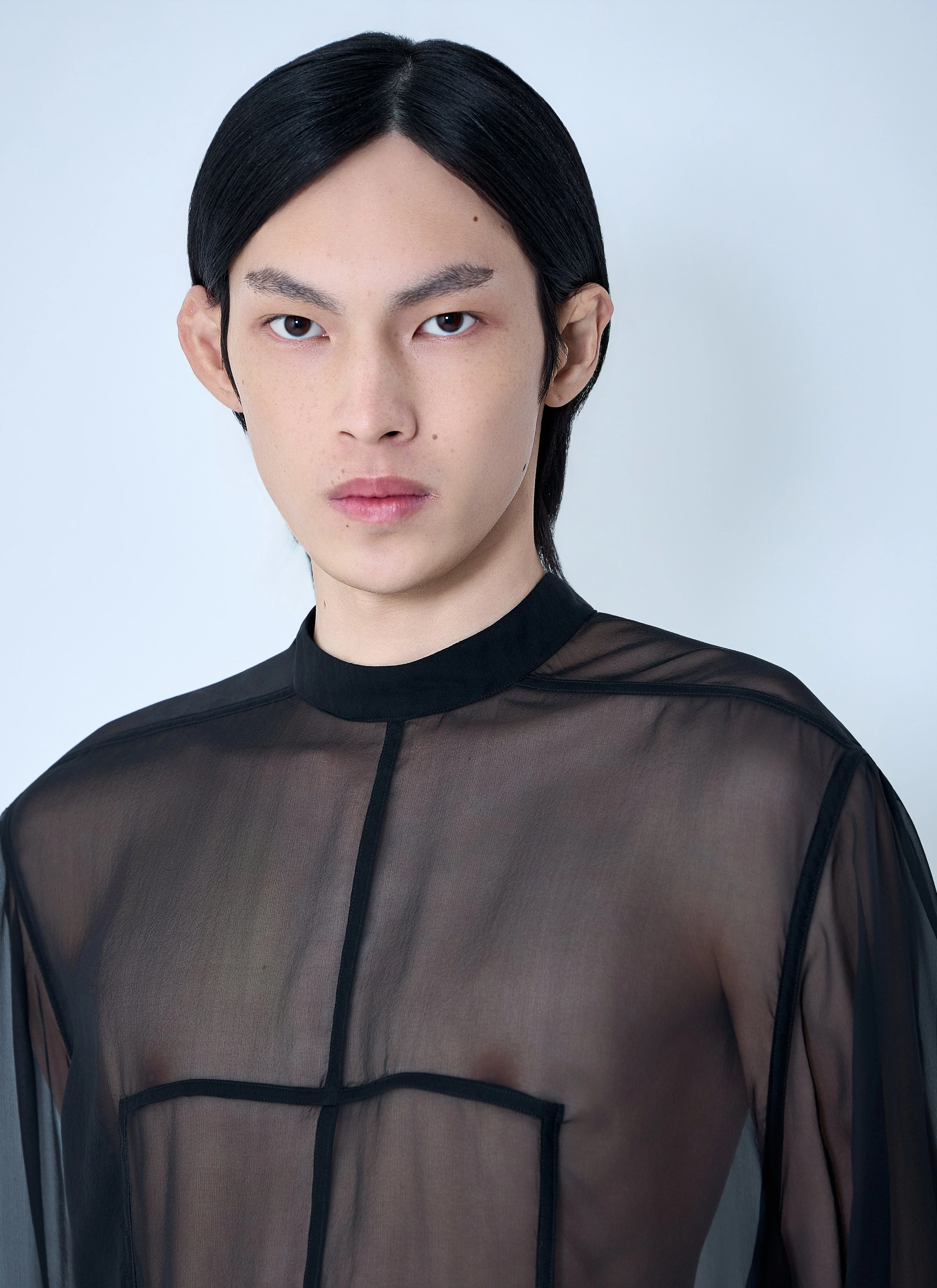 Rick Owens Men Sheer Panel Shirt - Image 5