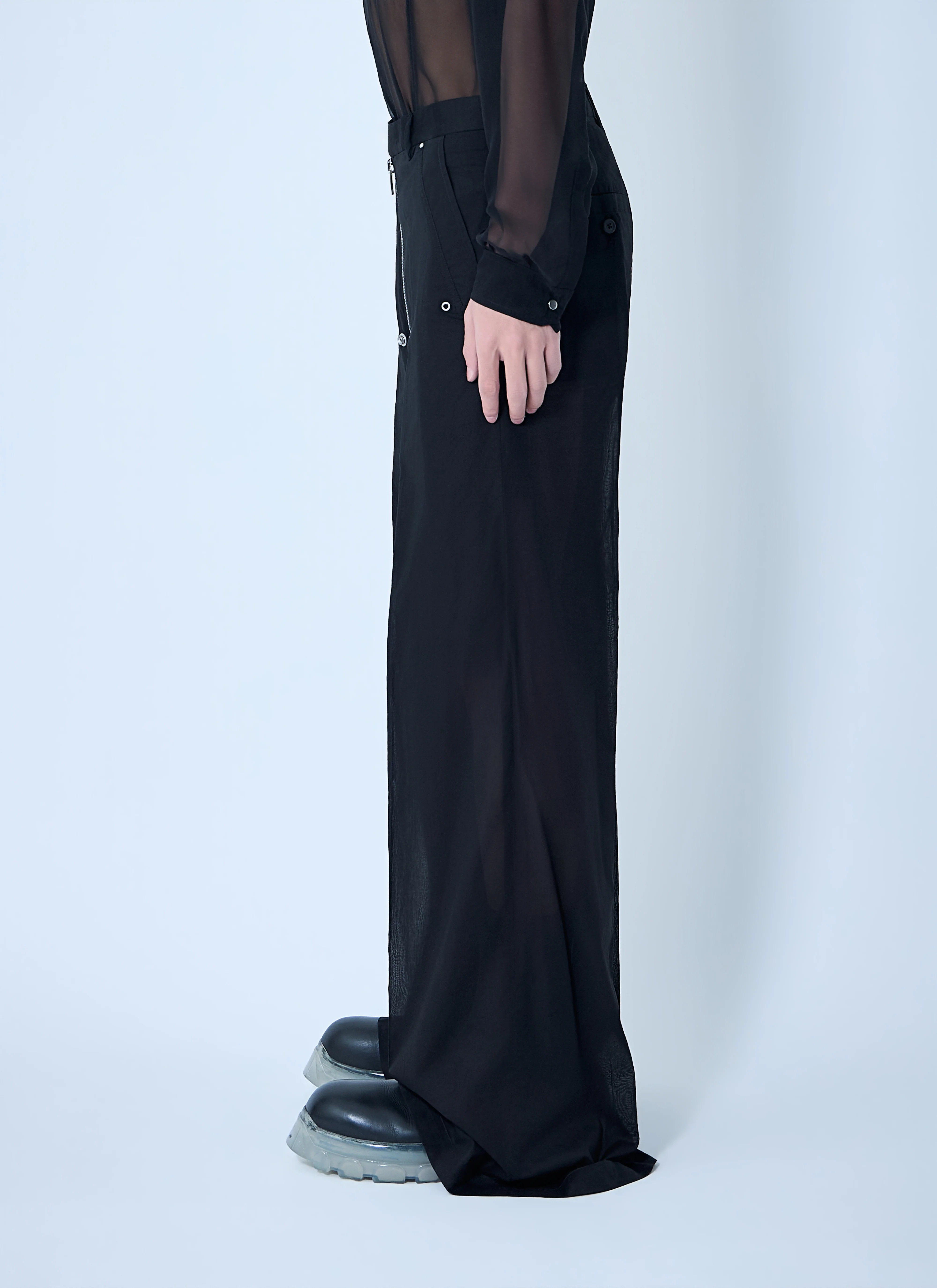 Rick Owens Men Tailored Wide Belas Pants - Image 3
