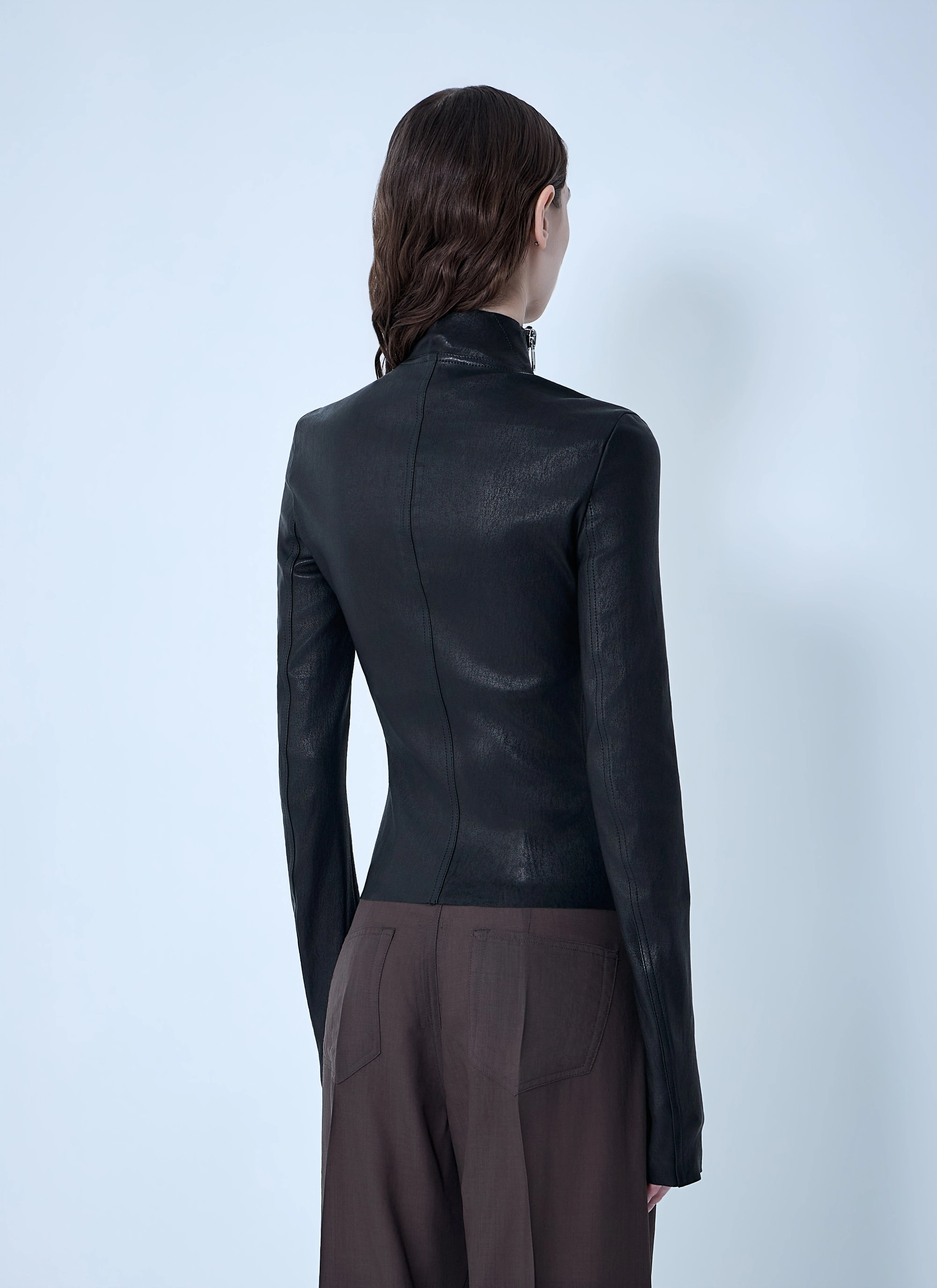Rick Owens Women Gary Leather Jacket - Image 4