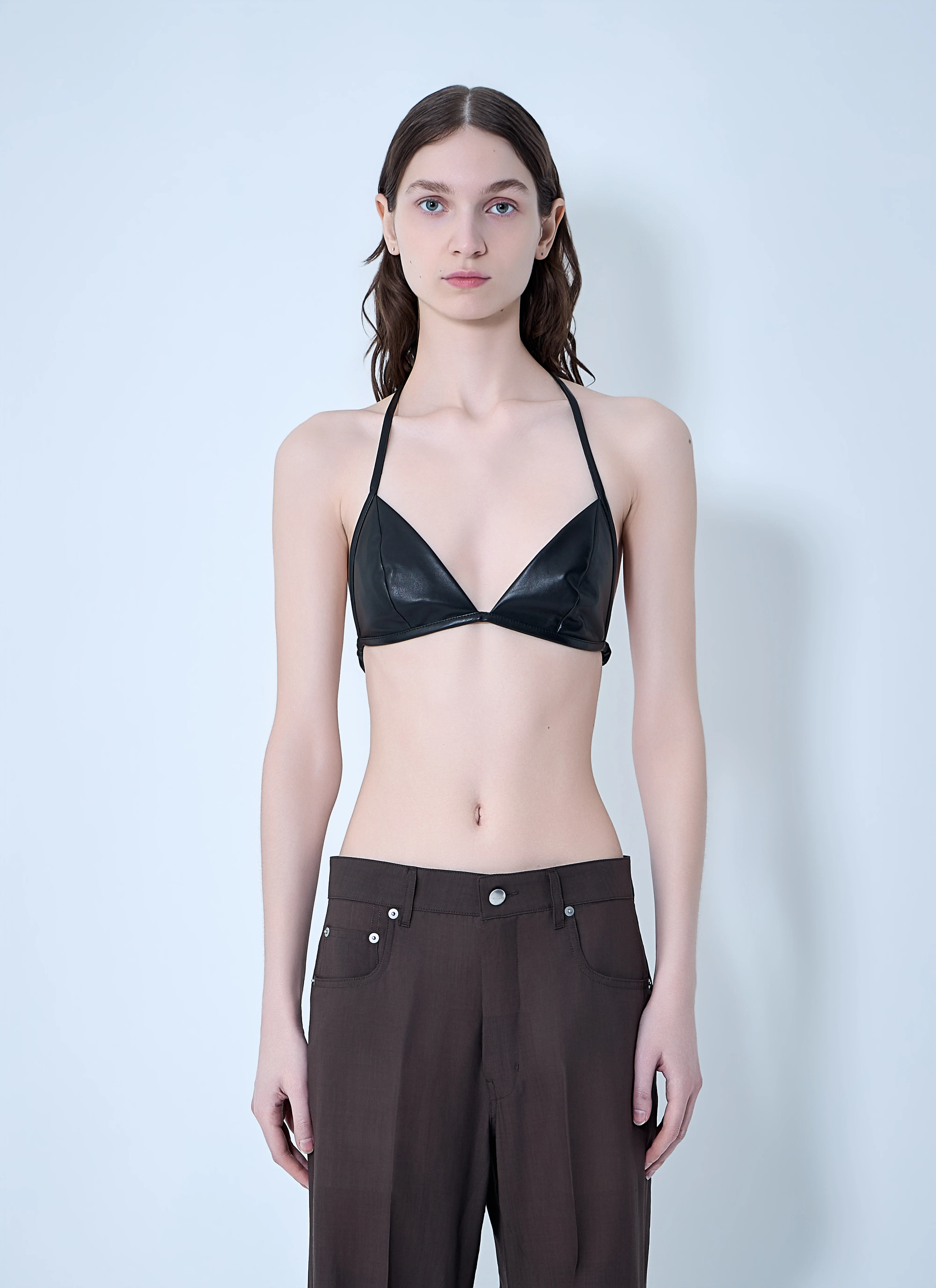 Rick Owens Women Leather Triangle Bikini Top