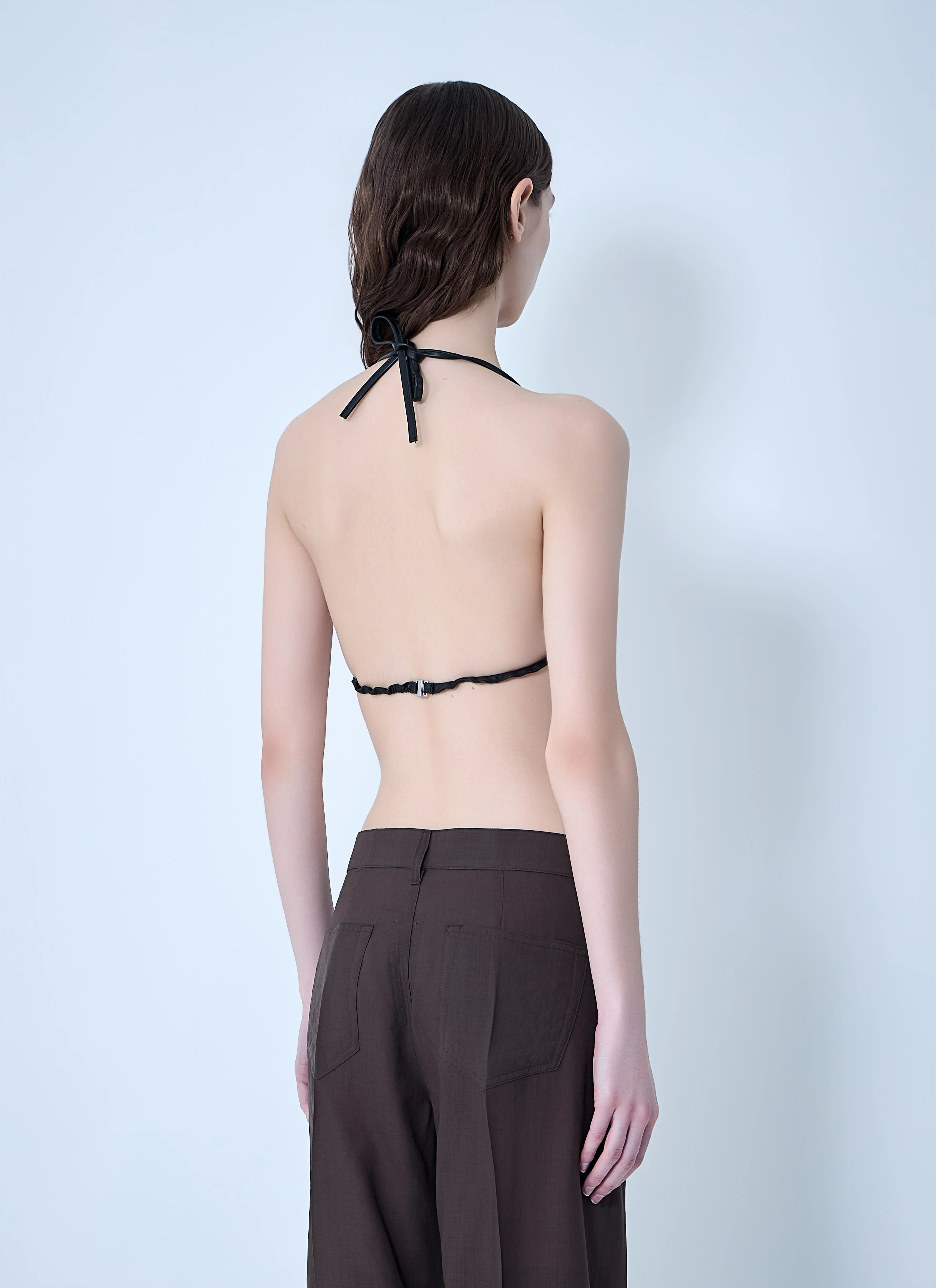 Rick Owens Women Leather Triangle Bikini Top - Image 4