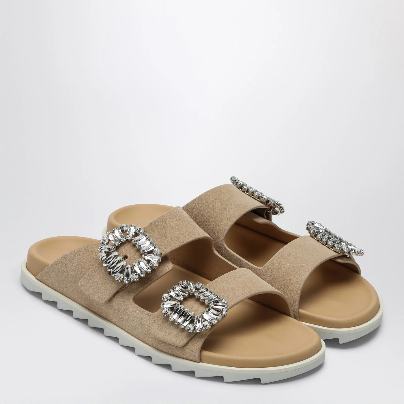 Roger Vivier Beige Suede Slidy Viv' Mule Women - Image 2