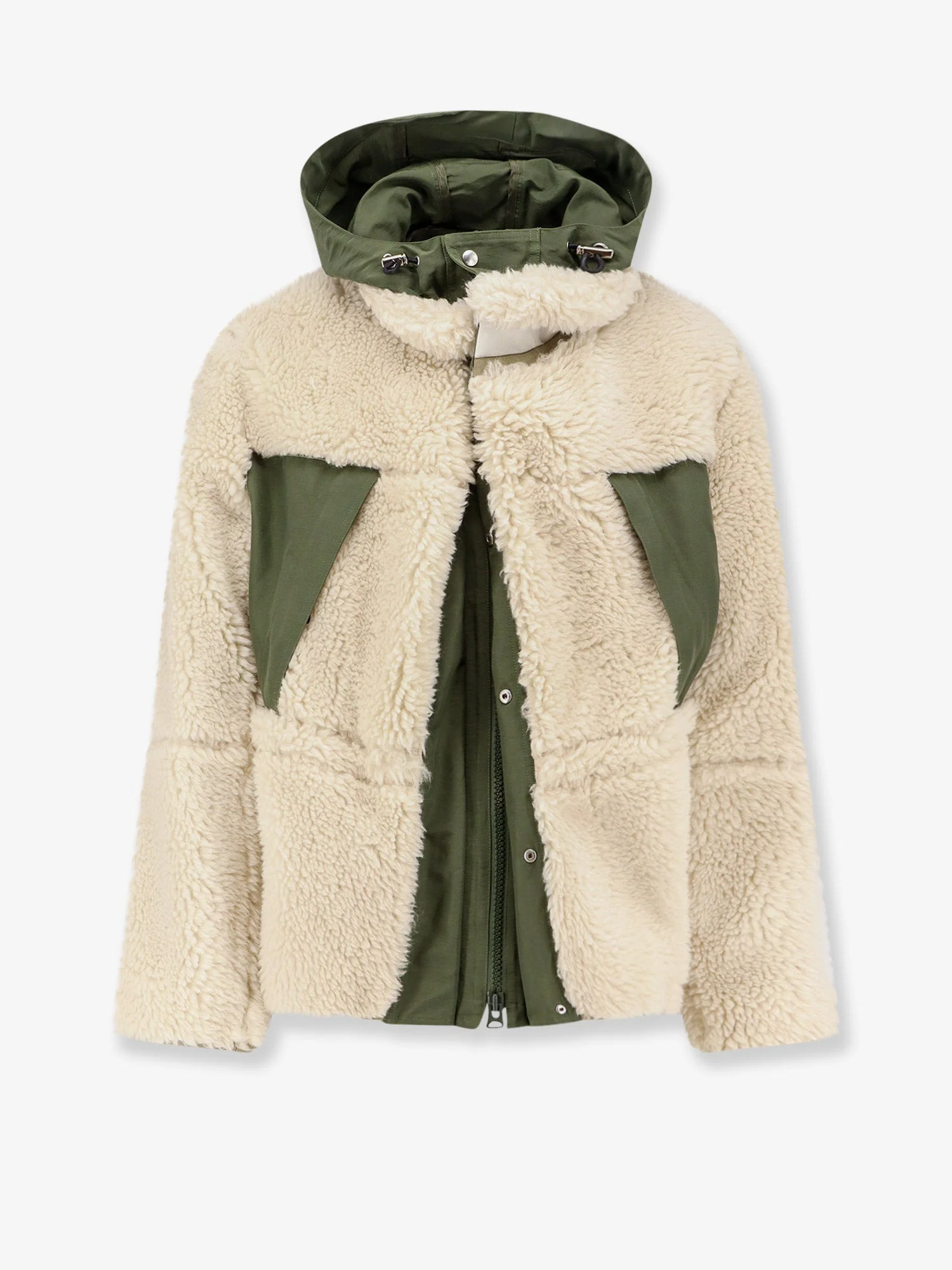 Sacai Men Eco Shearling And Nylon Jacket
