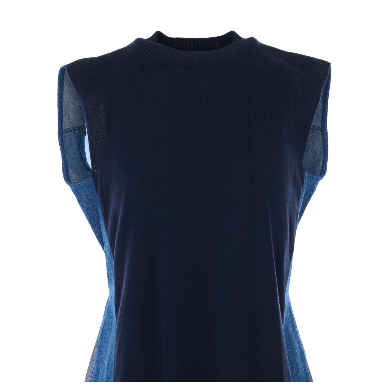 Sacai Women Denim X Knit Dress - Image 4