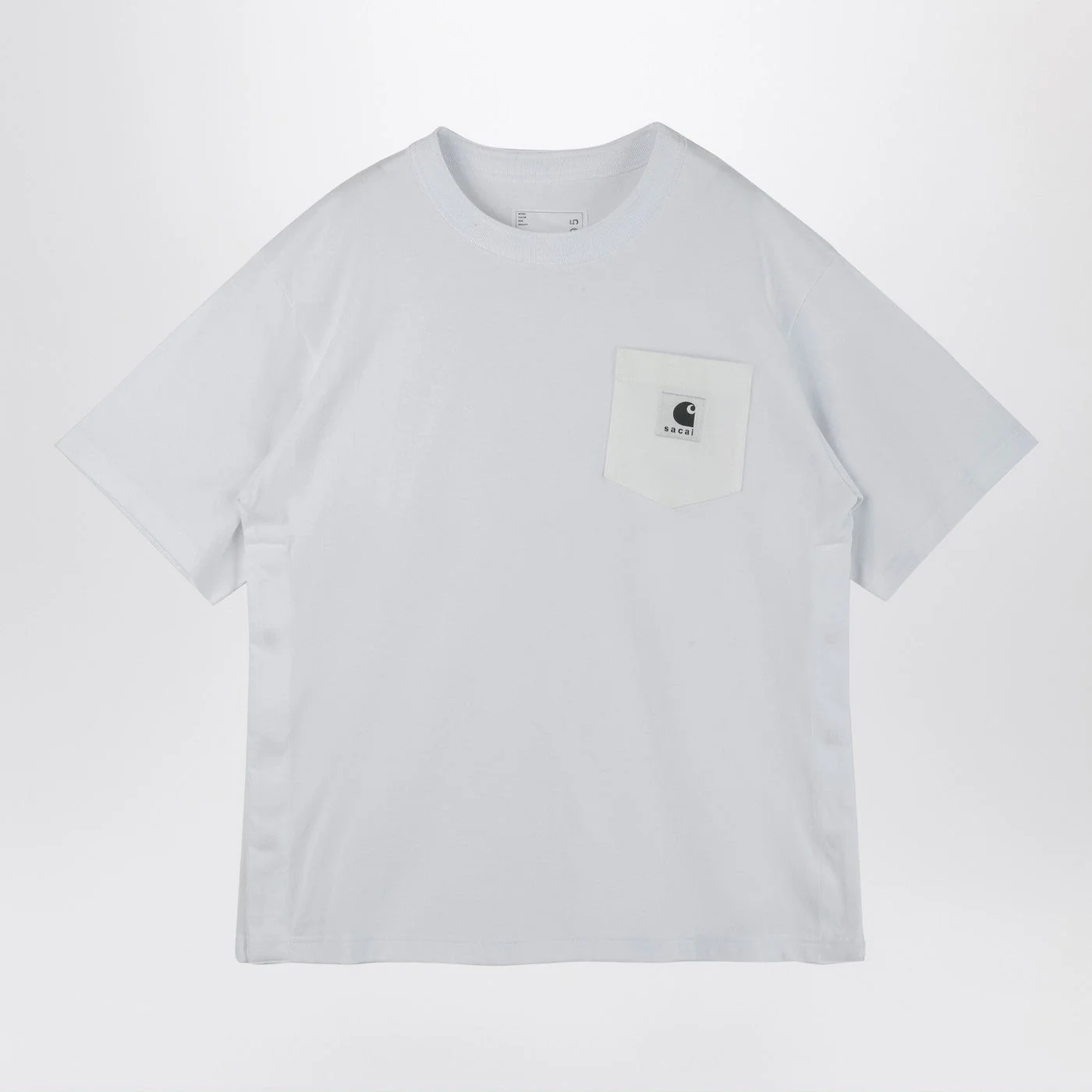Sacai X Carhartt Wip White Cotton T-Shirt With Logo Patch Women