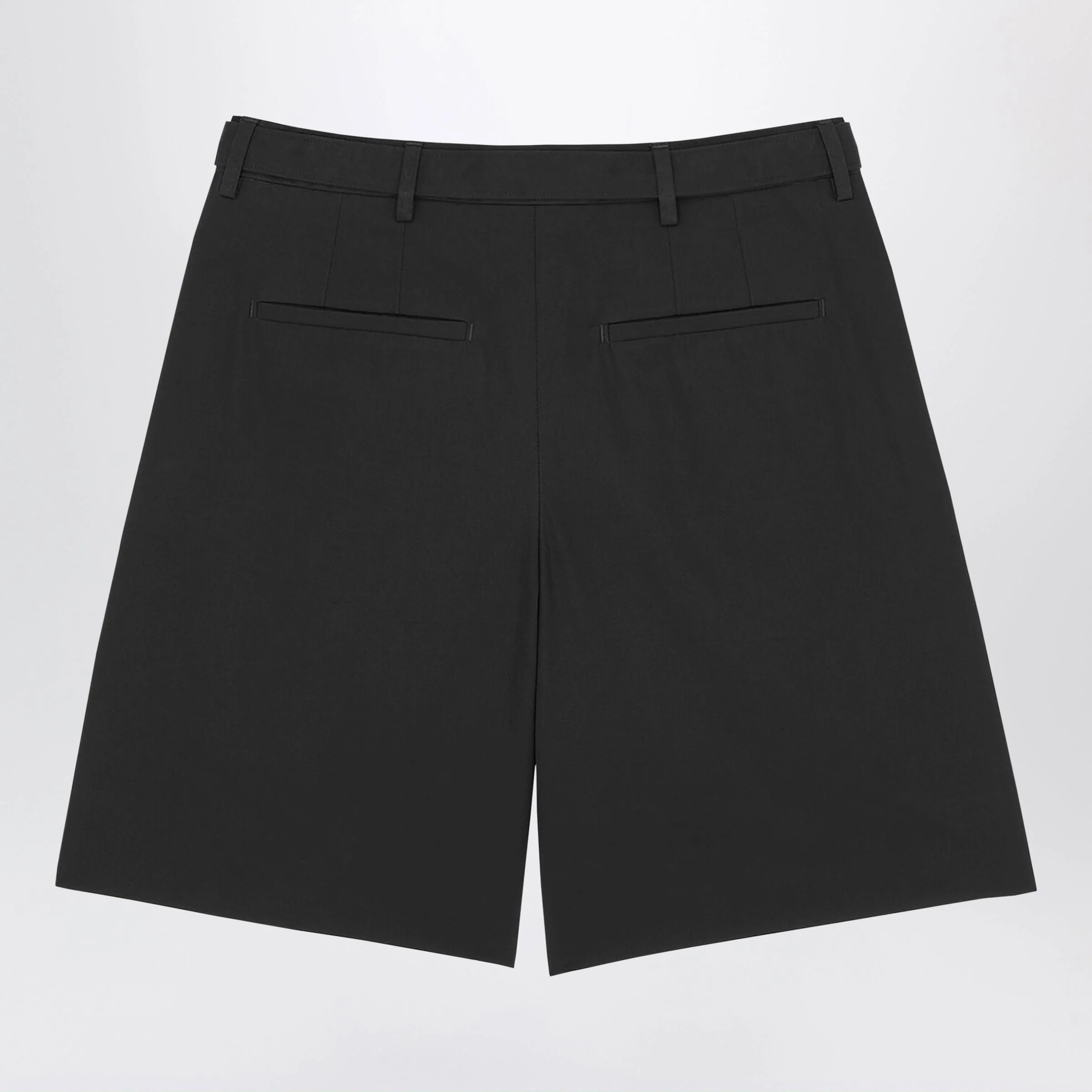 Saint Laurent Black Belted Bermuda Shorts In Corone Fabric Men - Image 2