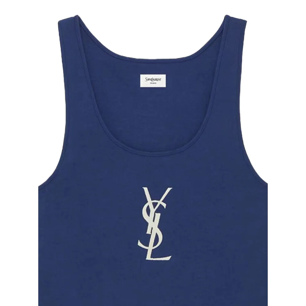 Saint Laurent Blue T-Shirts & Vests - Vests & Tanks Men - Image 2